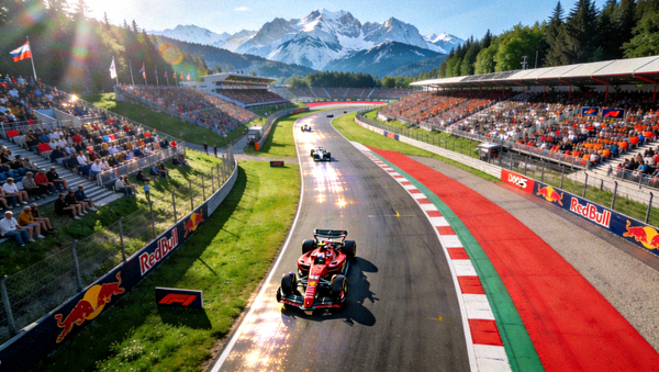 2025赛季F1奥地利大奖赛红牛环赛道航拍视角